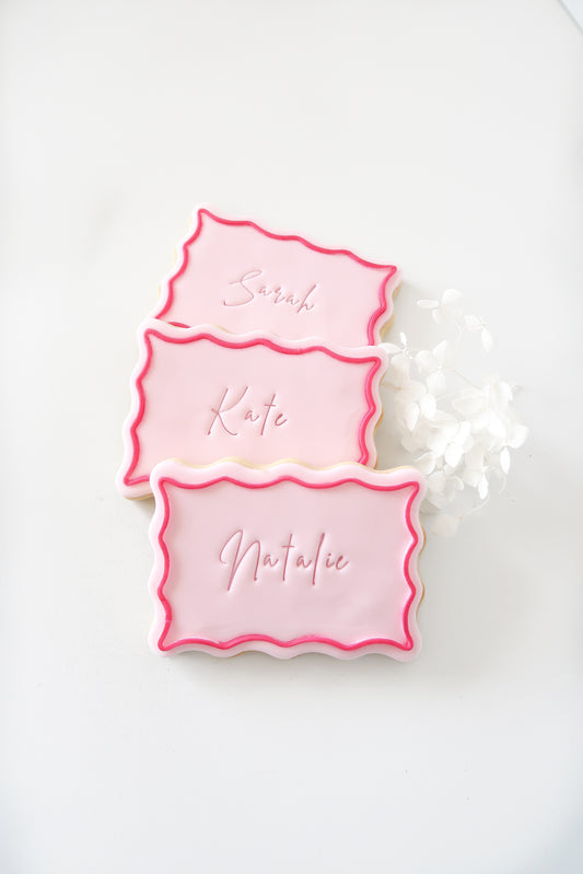 Wavy Place Card Cookie